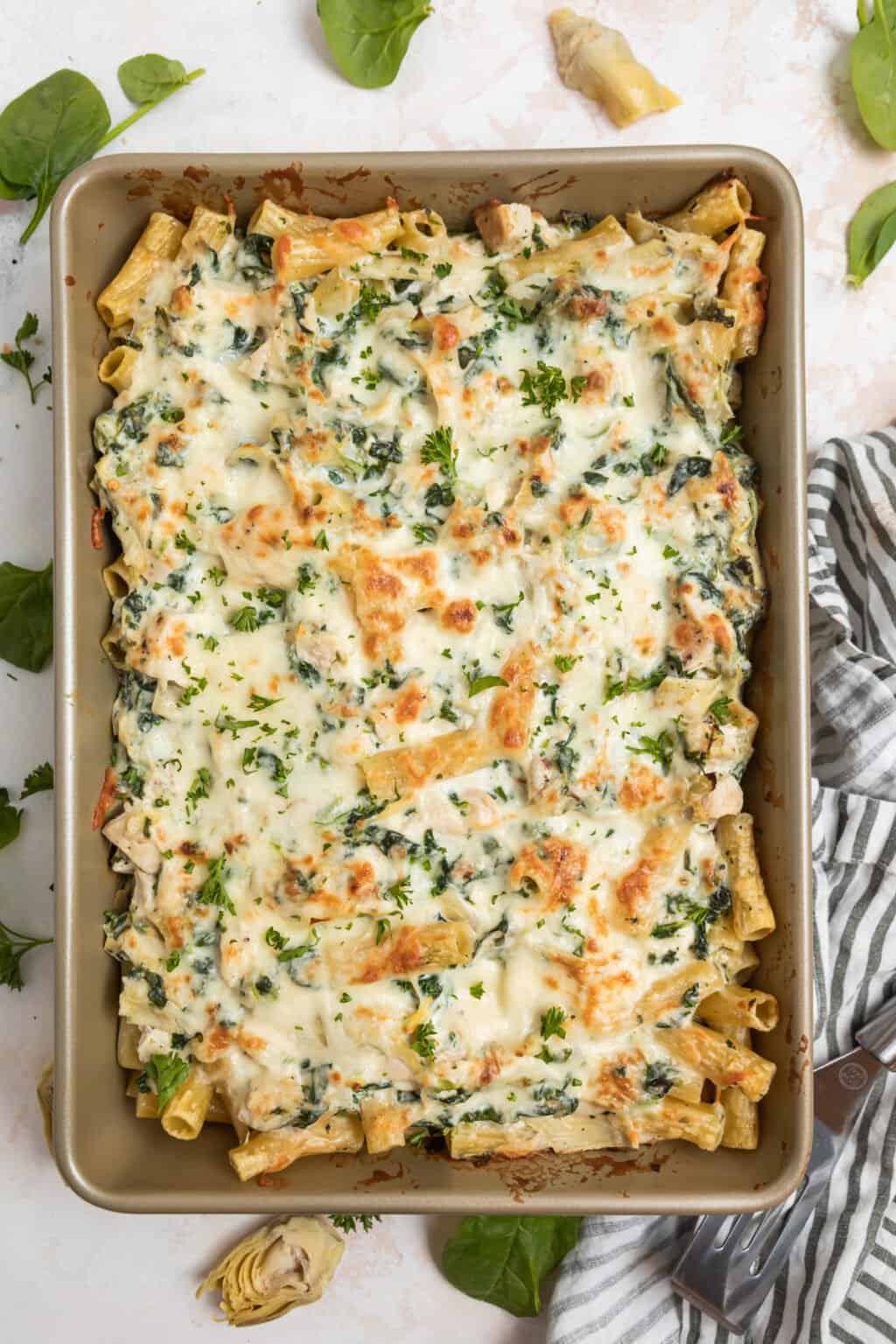 Spinach Artichoke Chicken Casserole | Lemons & Zest