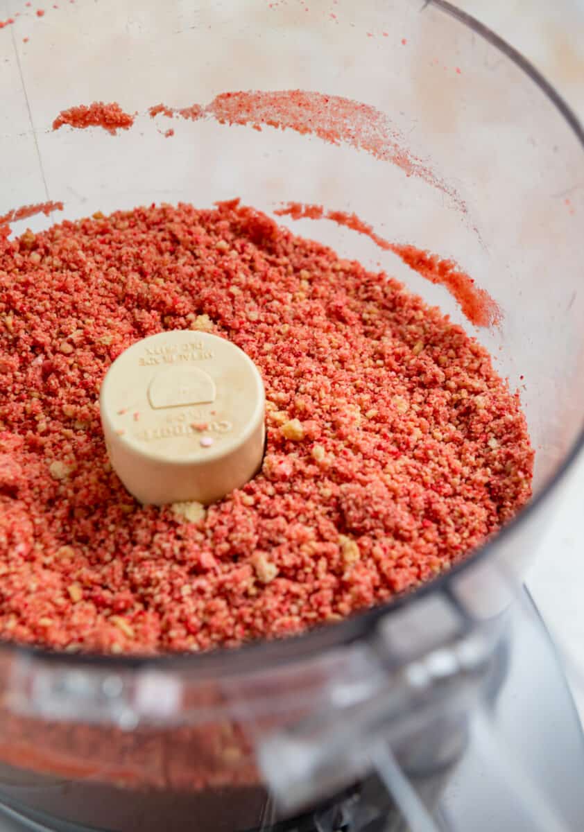 Strawberry Crunch topping in food processor.