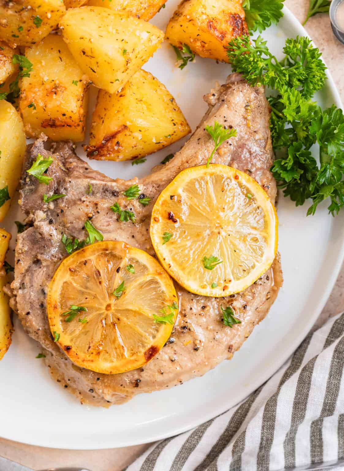 Lemon Pepper Pork Chops Lemons + Zest