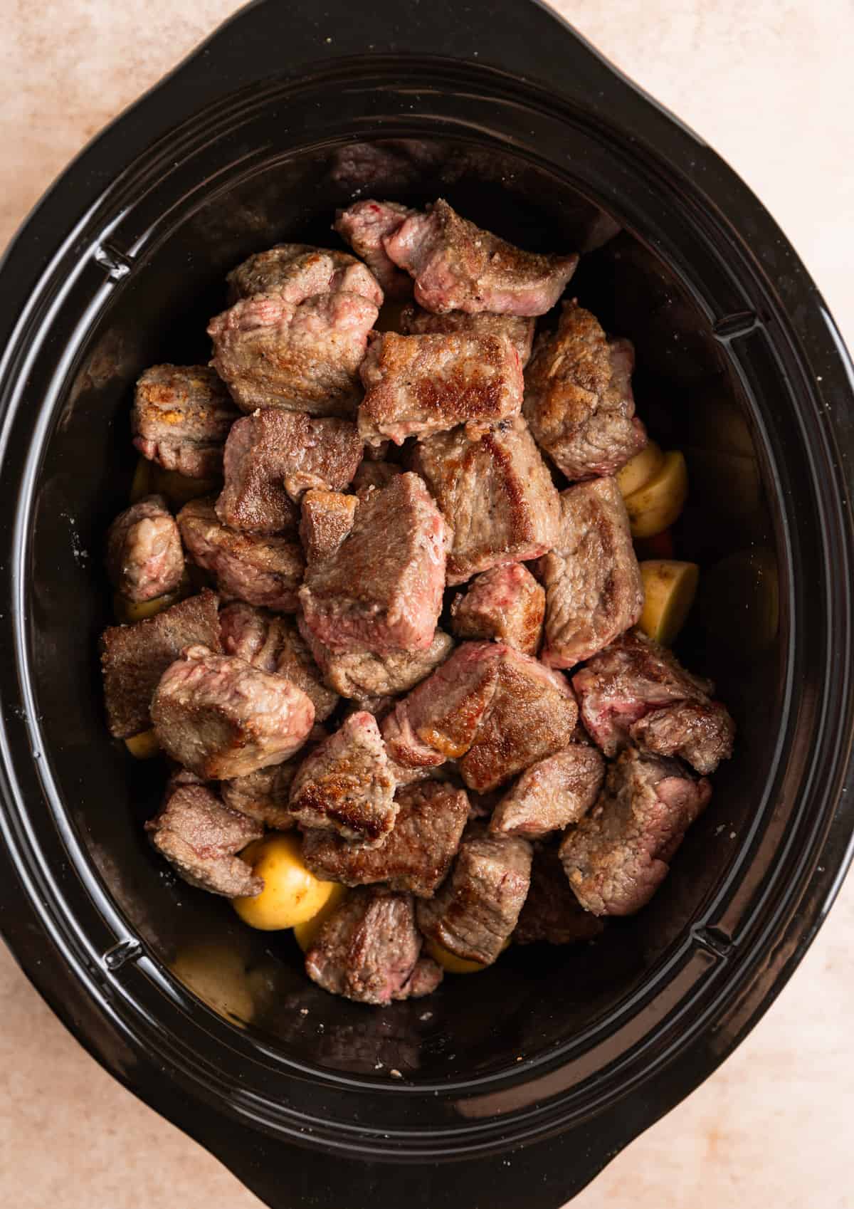 Slow Cooker Beef Mushroom Stew Recipe | Lemons & Zest