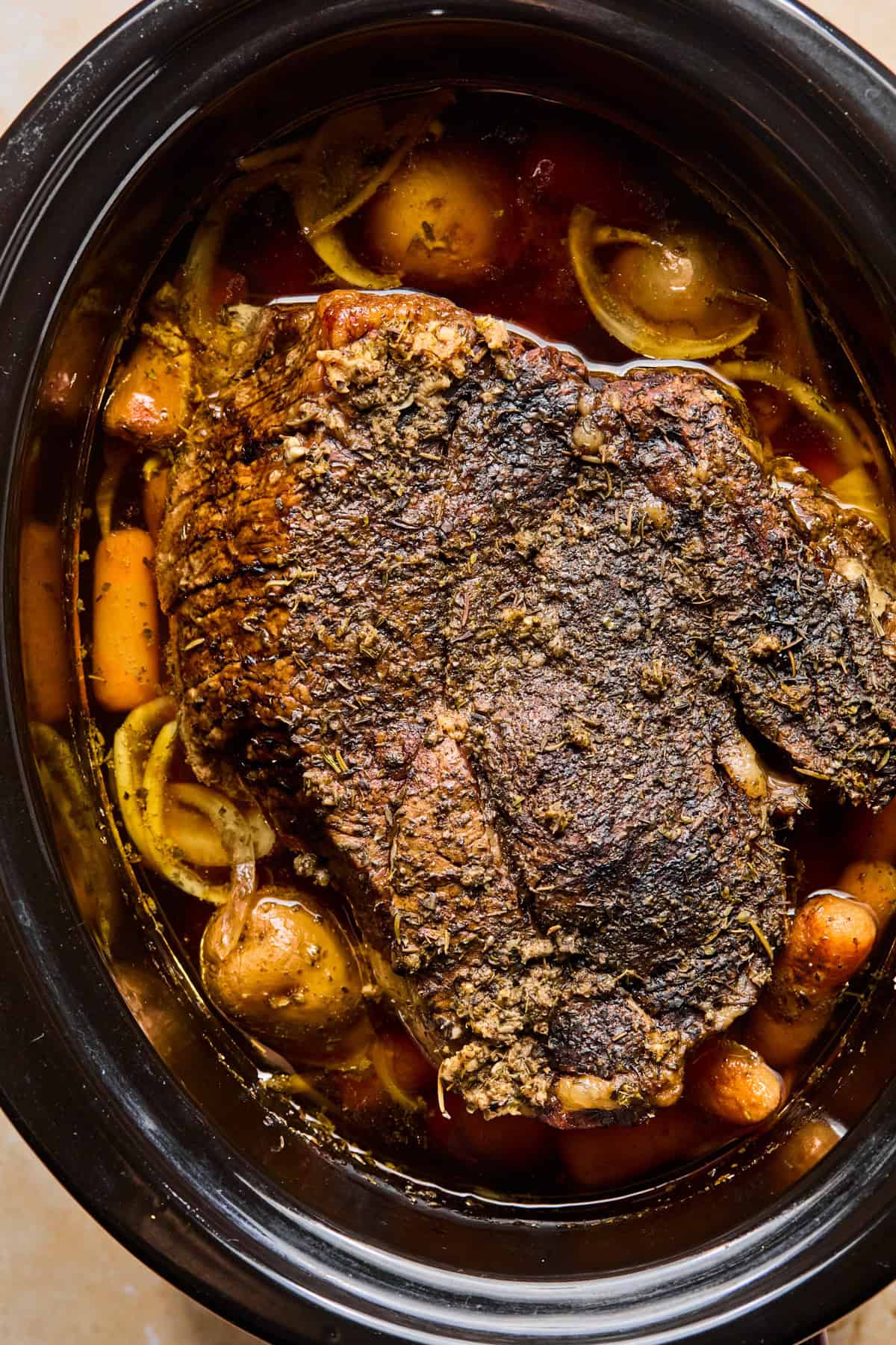 Cooked chuck roast in crock pot.