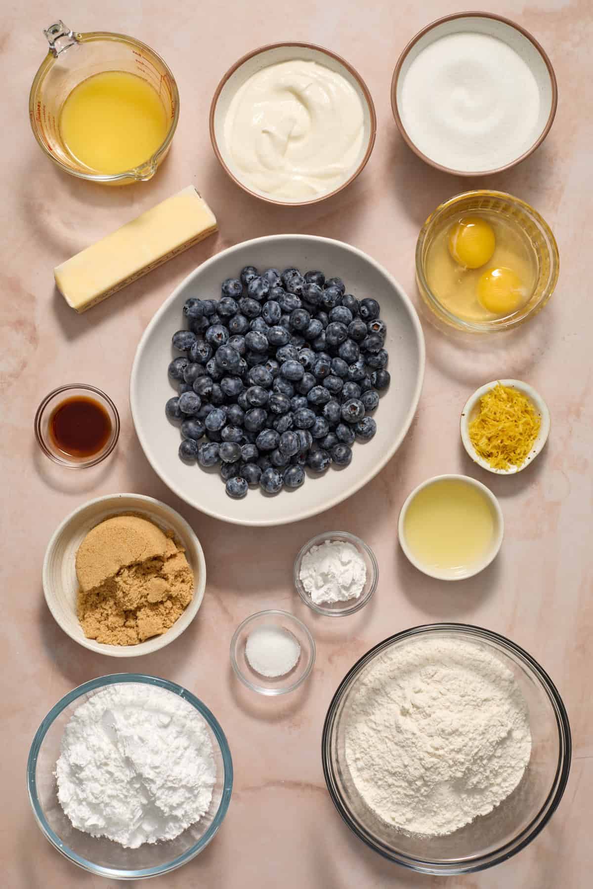 Ingredients needed to make recipe arranged on surface.