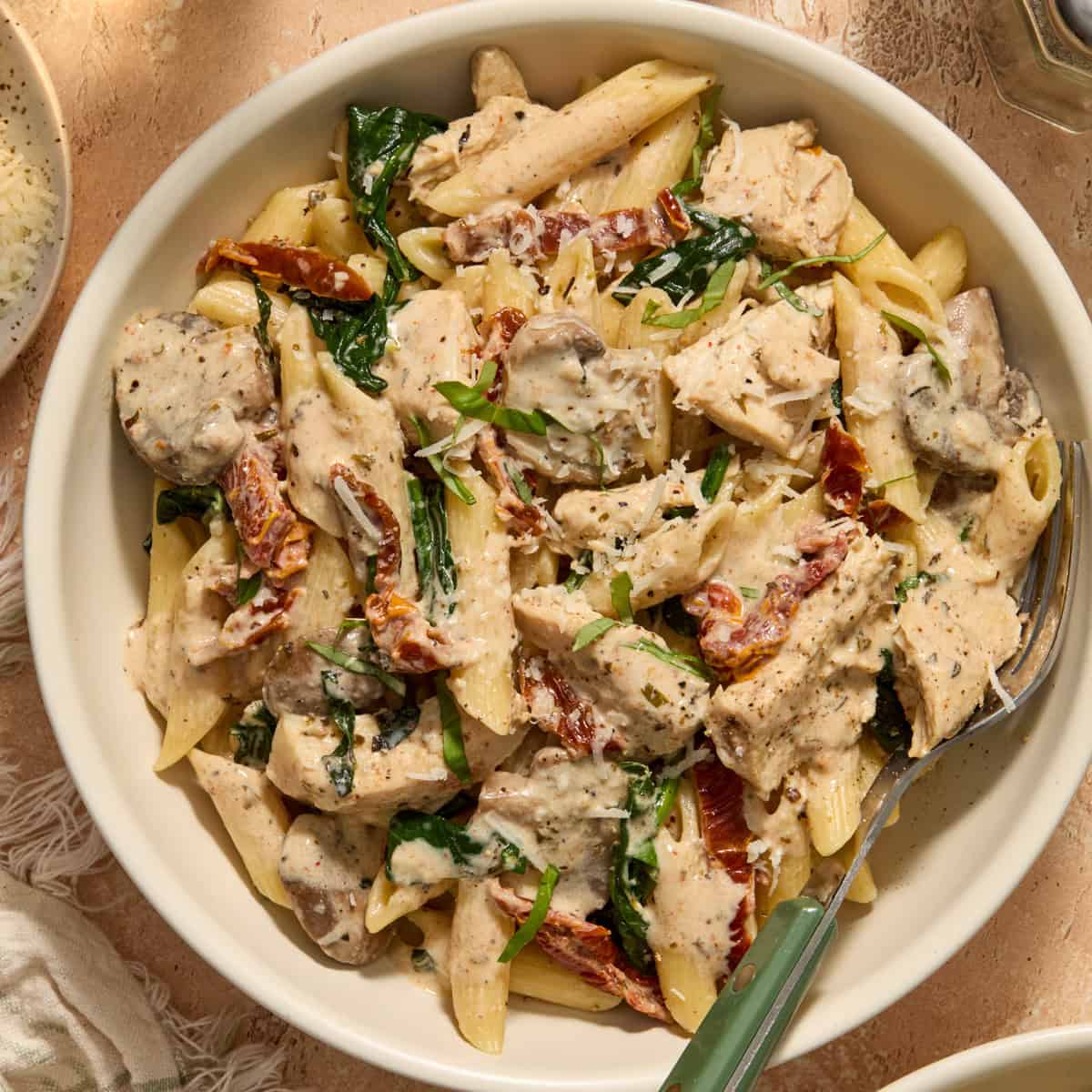 Crock Pot Creamy Chicken Pasta | Lemons & Zest