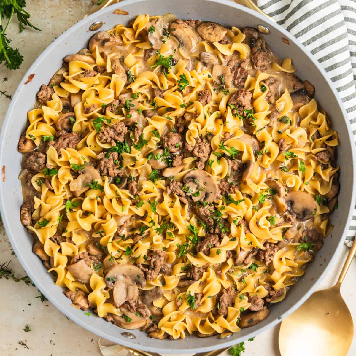 One-Pot Ground Beef Stroganoff
