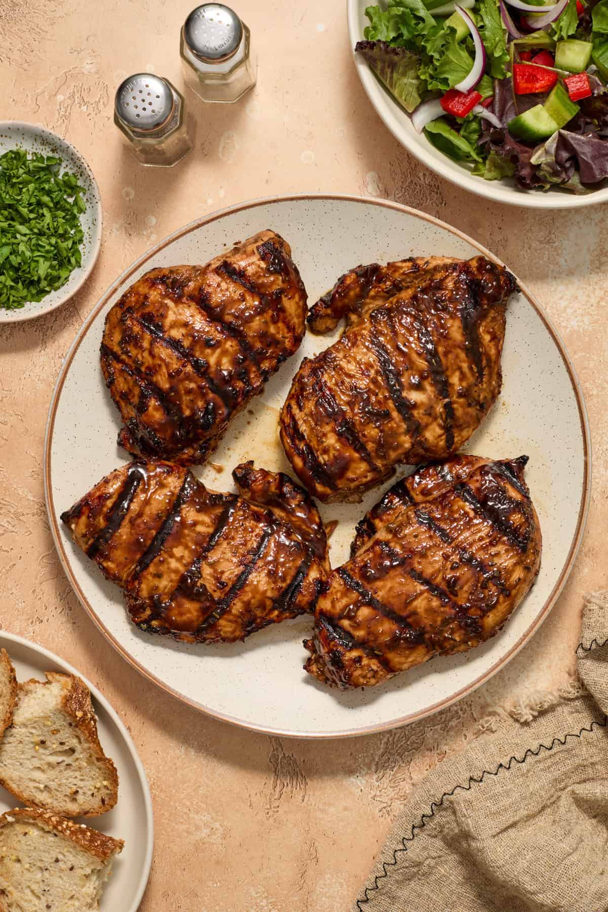 Balsamic chicken resting before serving.