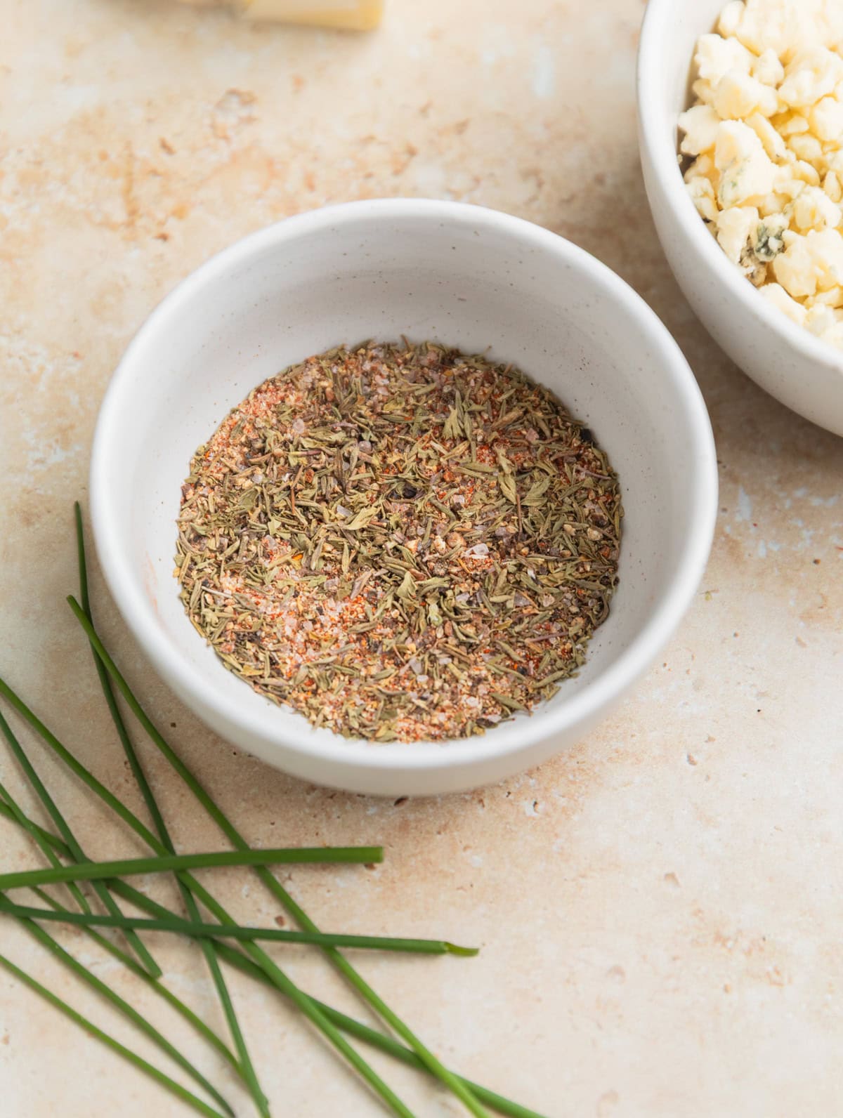 Homemade steak seasoning in small dish.