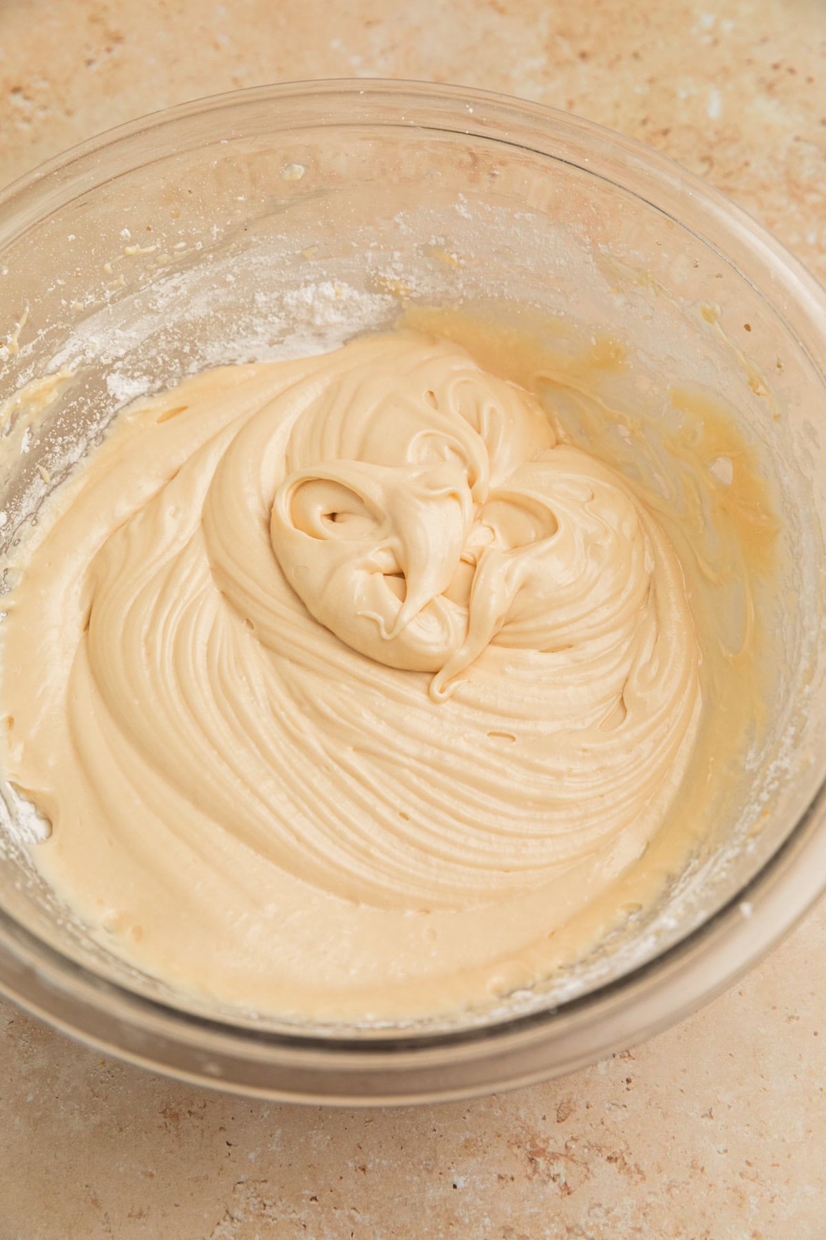 Brown sugar cream cheese icing in bowl.