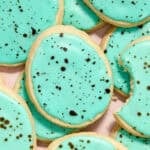 Robin egg speckled iced shortbread cookies.