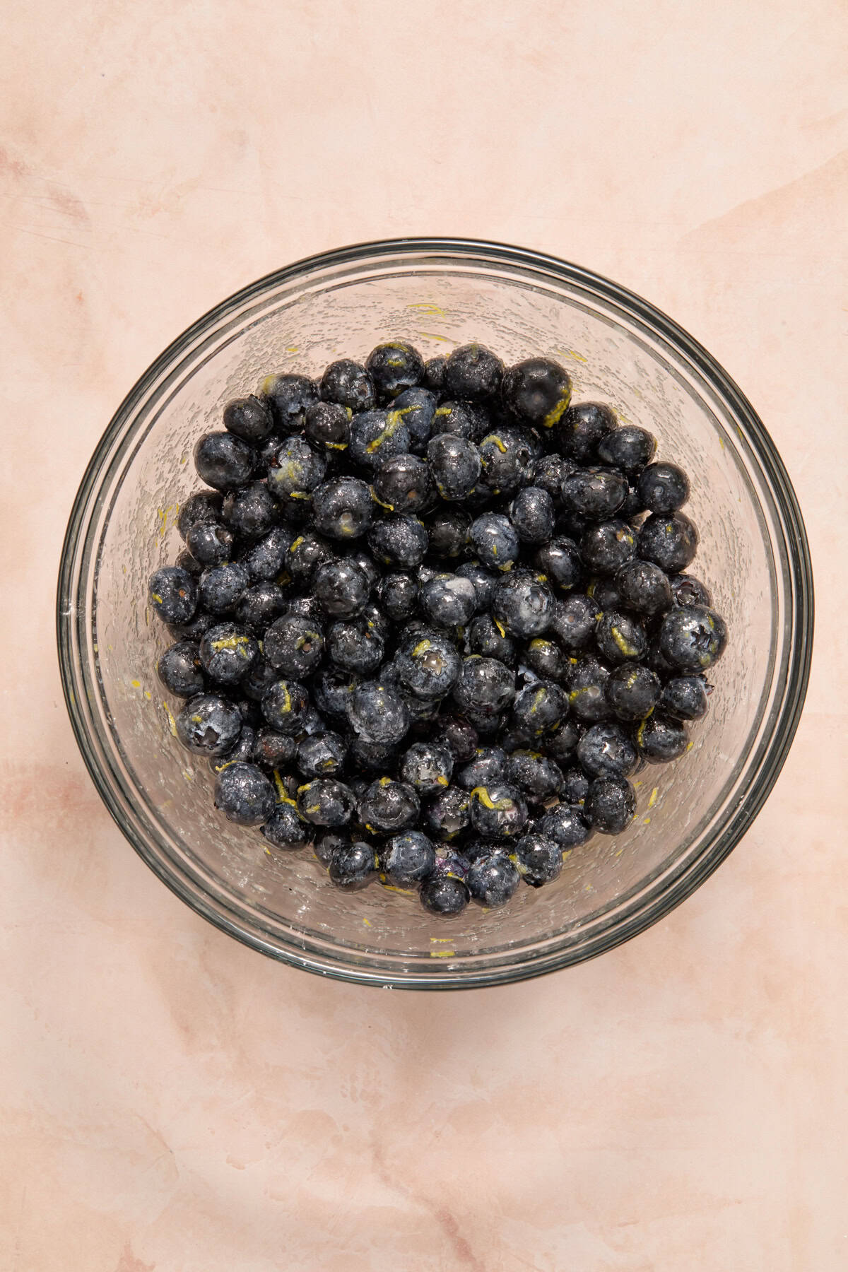Blueberry lemon mixture in bowl.