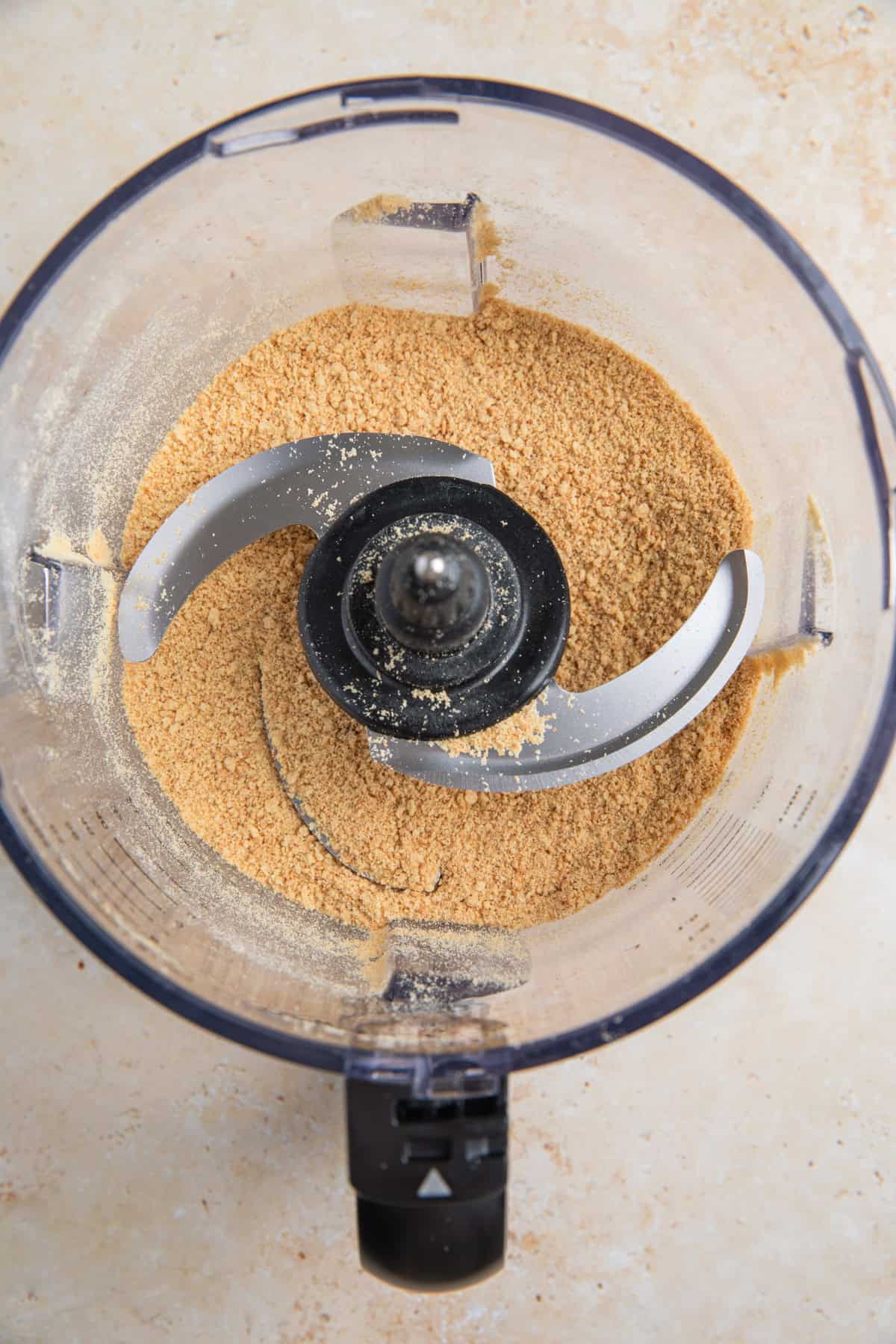 Graham crackers broken down in food processor.