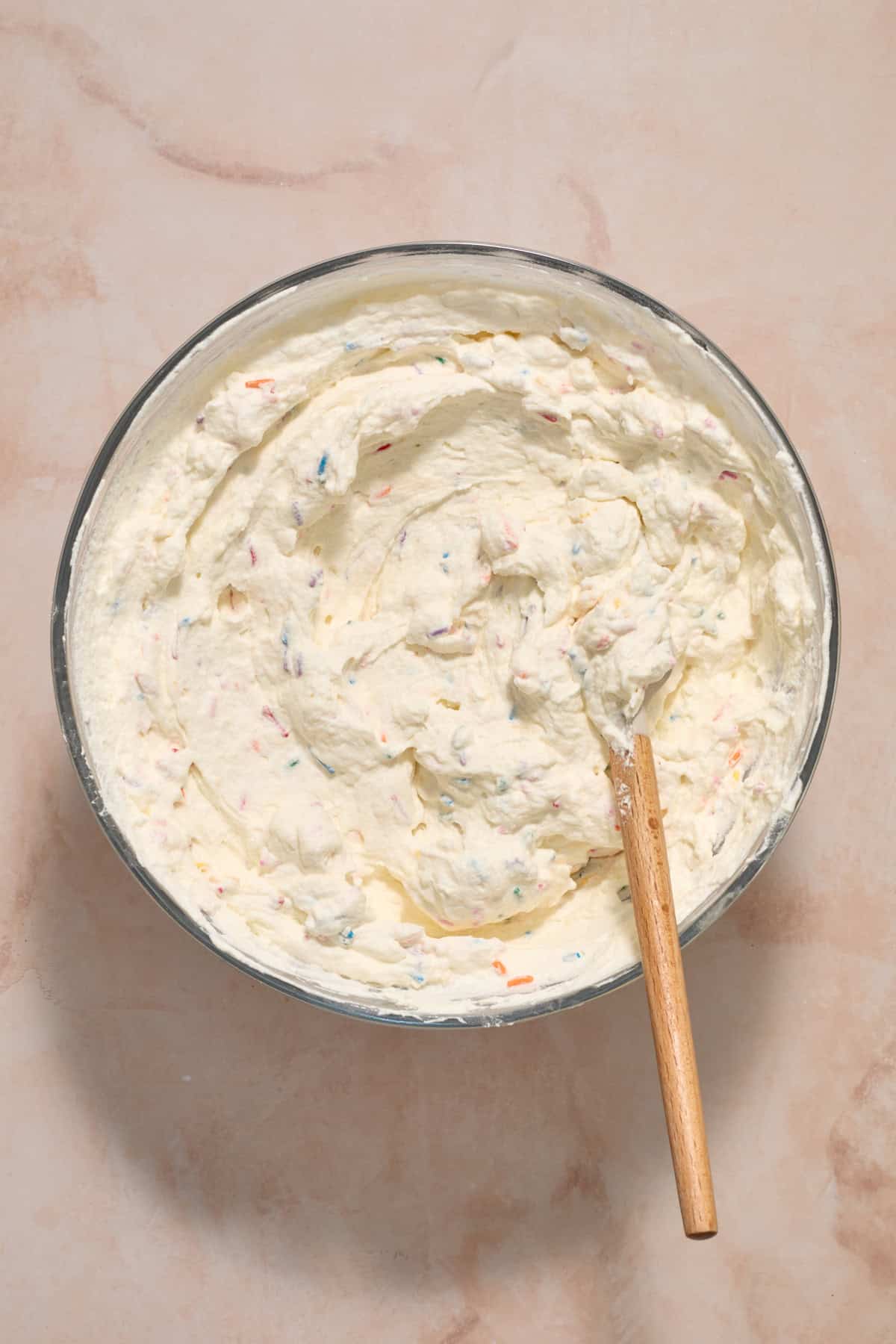 Funfetti mixture in bowl.