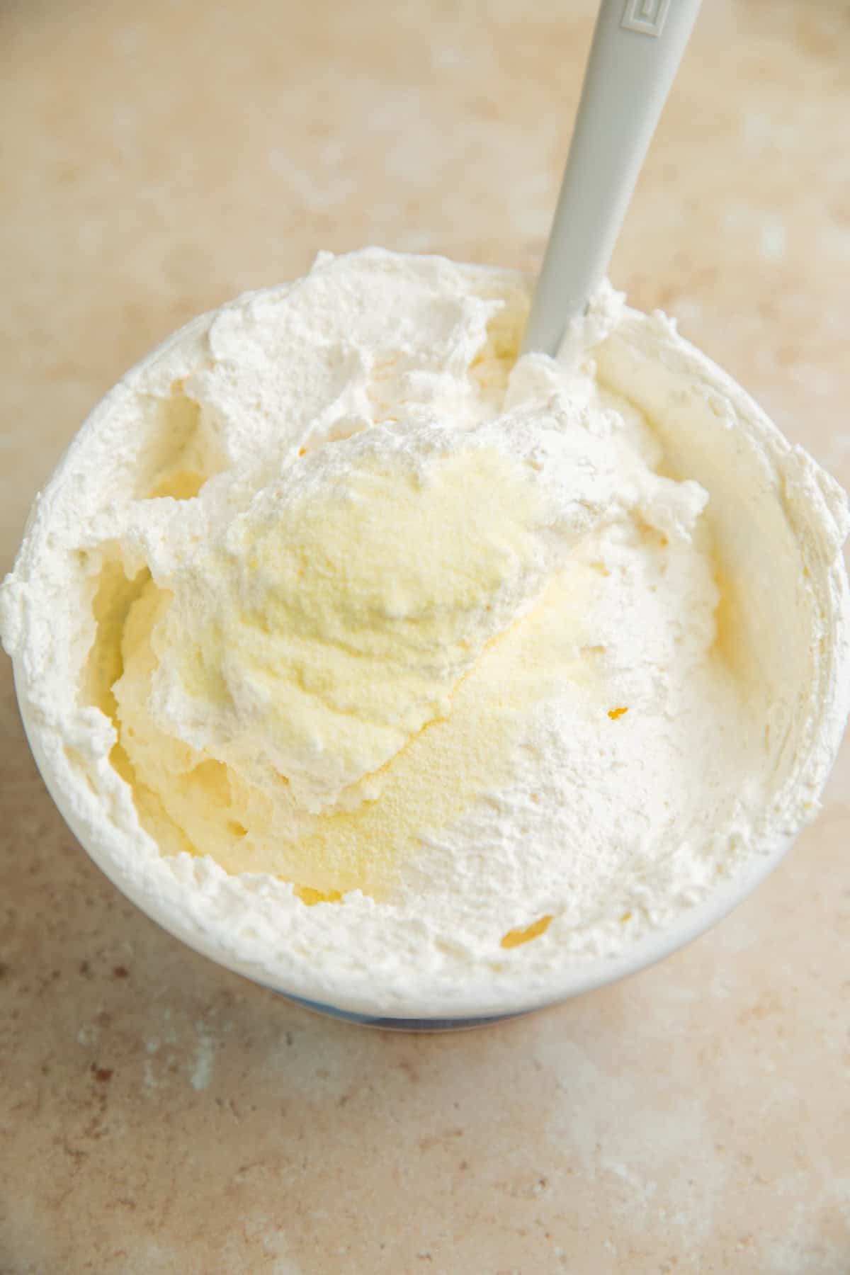 Cool whip tub with lemonade powder mix added.
